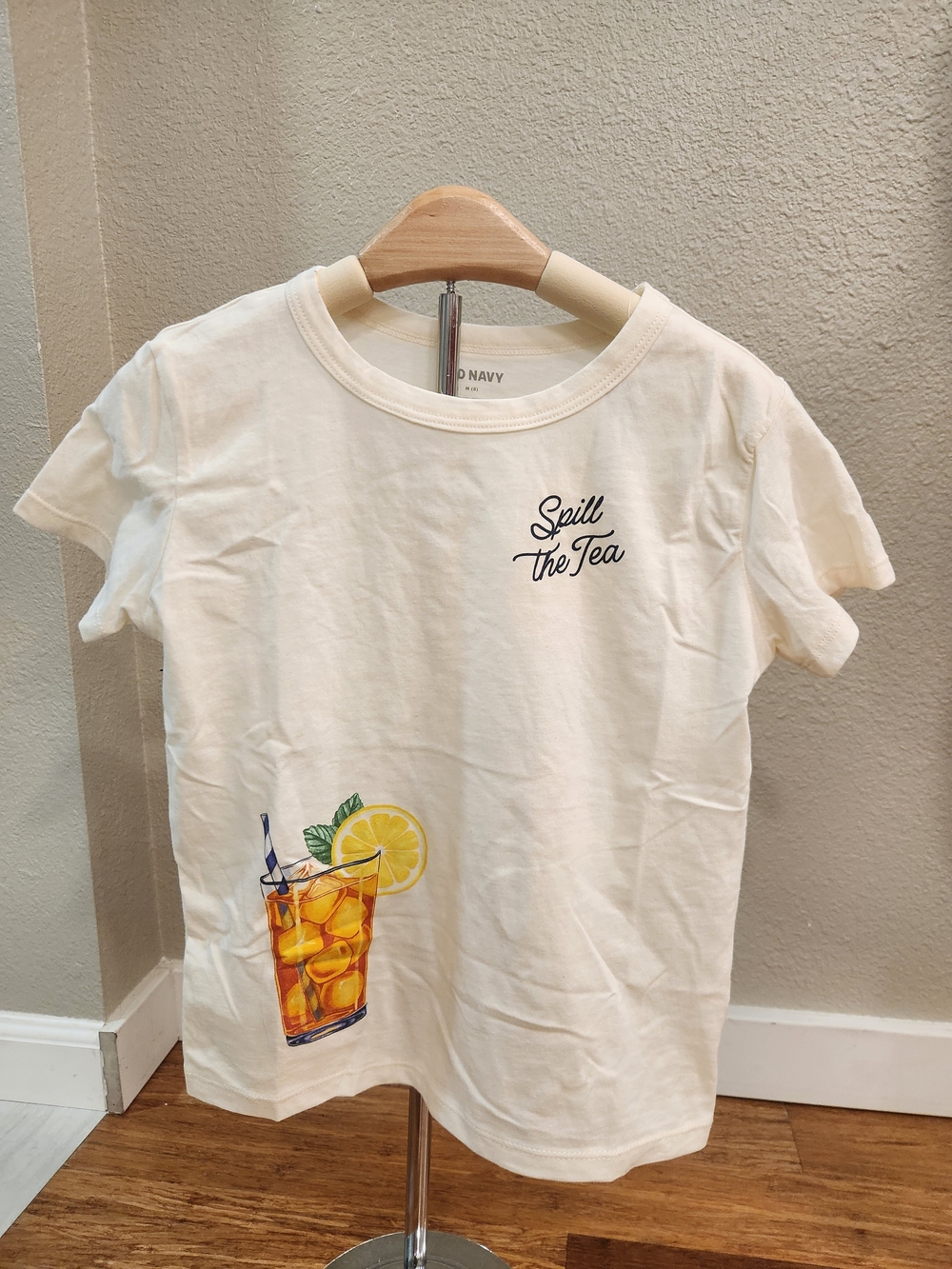 Old Navy Cream Kids 'Spill the Tea' Short Sleeve Graphic Tee